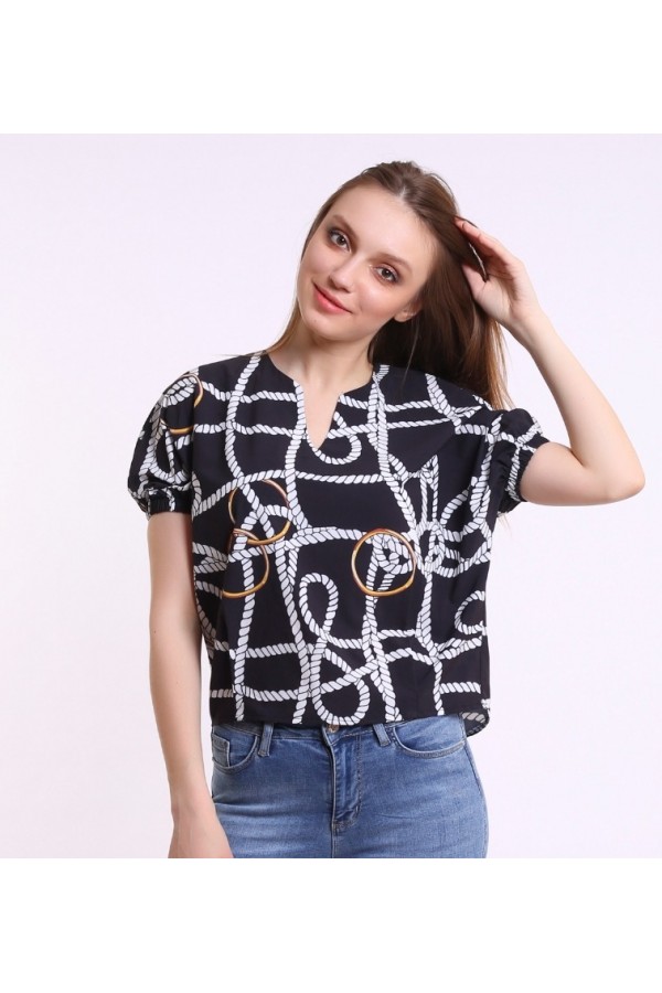 3 Renk Halat desen bluz.