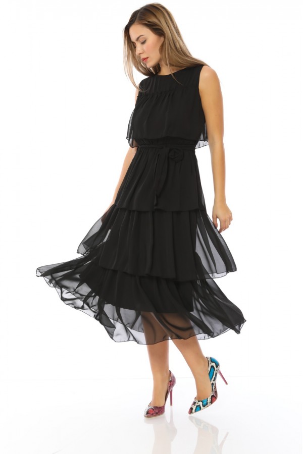 Kat Kat Şifon Elbise