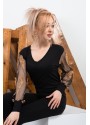 Siyah Kolları Şifon Yaprak Desen Bluz